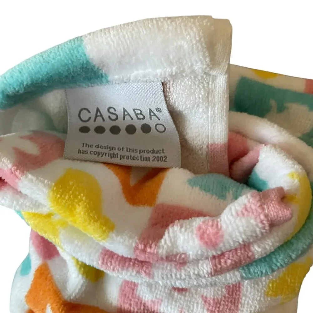 Set of 2 Casaba Easter Bath Hand Towels Multicolor Bunnies Carrots Chicks NEW